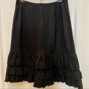 Inc Black Ruffle Skirt